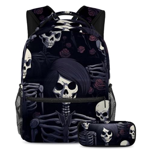 Sac à dos polyvalent 2 pièces Dark Skeleton 74 pour le collège et lycée