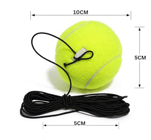 Image of Tennis Trainer Rebound Ball with Elastic Rope for Solo Practice - Self Training Tennis Ball with String for Beginners, Kids & Adults | Indoor Outdoor Tennis Practice Equipment (Pack of 1)