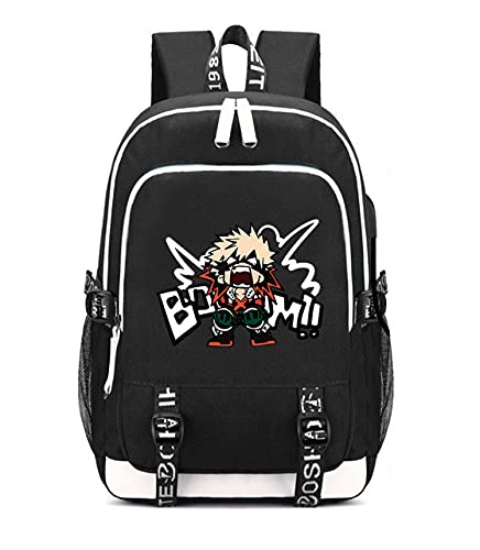 OUTOFGAS Anime Deku Laptop Backpack with USB Charging Port Unisex Fashion Travel Notebook Backpack