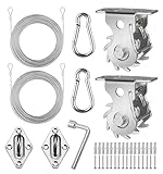 COOLYARD Shade Sail Hardware Kit Ratchet Winch Set Cable Rope Tightener 6 Inch Hanging Kit Pad Eyes Snap Hooks for Rectangle Square Triangle Shade Sail Installation
