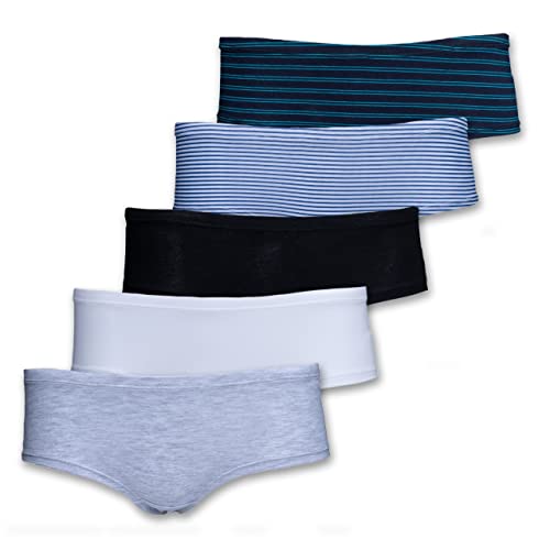 Emprella Women’s Boyshort Panties (5-Pack) Seamless, Breathable Cotton Underwear | Colors & Patterns Vary (Medium, Assorted)