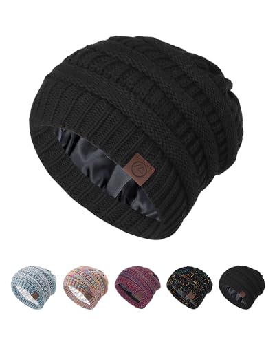 Bonnet pour femmes et hommes Durio en maille de qualité supérieure et satin