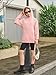 Haloumoning Girls Oversized Hoodies Kids Fleece Lined Long Sleeve Hooded Sweatshirt with Kangaroo Pocket 5-14 Years Light Pink