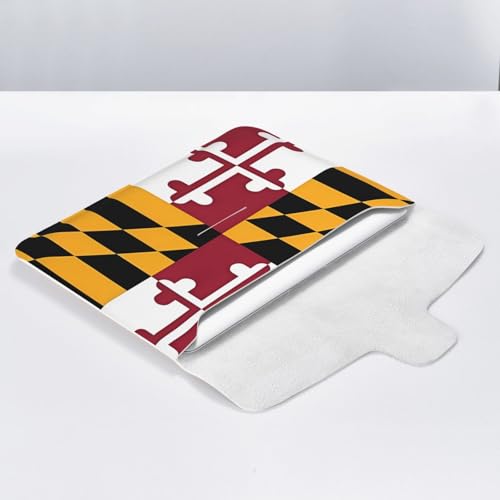 Flaga Maryland Skórzany pokrowiec na laptopa premium do MacBooka Air 13 cali | Etui ochronne ze skóry PU z pełnym nadrukiem | Stylowa torba na laptopa dla kobiet i mężczyzn