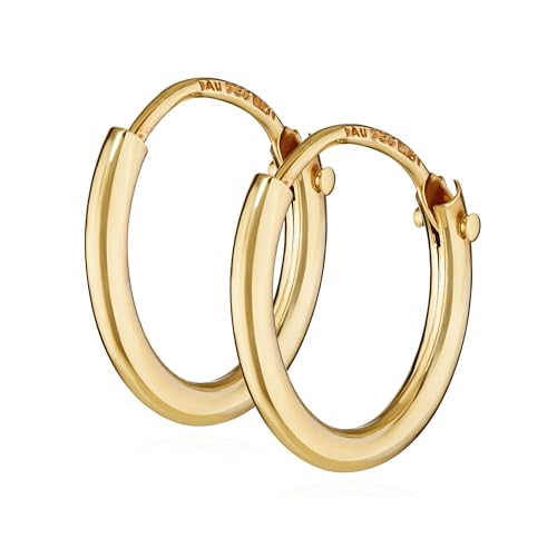 NKlaus PAAR 750 Gelbgold 18K gestempelt Creole Ohrringe Ohrhänger Ohrstecker 11mm 1755