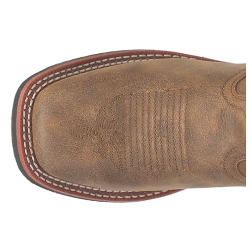 Laredo Tan Megan Women's Stockman Leather Wide Square Toe Boots 31194