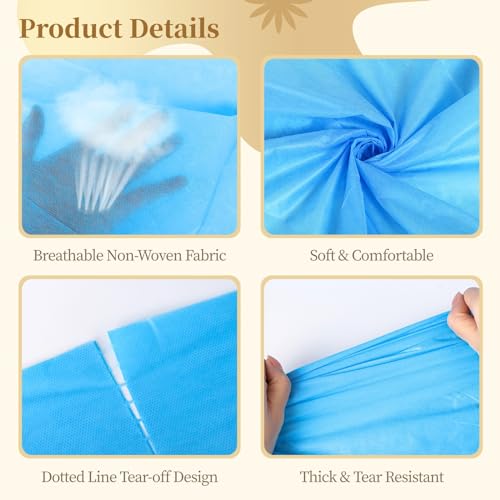 Image of 100PCS Disposable Massage Table Sheets, 71 inch x 31.5 inch Disposable Massage Bed Covers, Breathable Non-Woven Fabric Bed Sheets, Single Use Hygiene Sheet for SPA,Beauty Salons,Hotels (Blue, 71 inch x 31.5 inch)