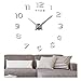 Produktbild FAS1 Moderne DIY Große Wanduhr Big Armbanduhr Aufkleber 3D Aufkleber Spiegel Effekt Acryl Wanduhr Home Office Abnehmbarer Dekoration (Akku Nicht Enthalten) Silber