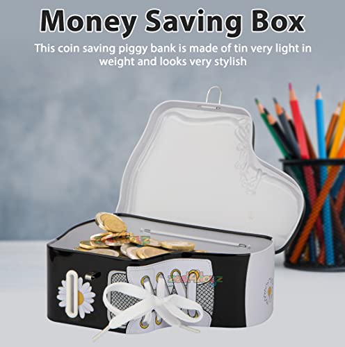 Image of Zest 4 Toyz Money Bank for Kids with Lock N Key Metal Piggy Bank Gullak Money Box Coin Bank Shoe Lace Activity Learning Toy Return Gifts