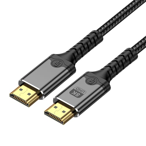 baolongking Cable HDMI a HDMI 2.1 Ultra Alta Velocidad HD 8 K, nailon trenzado, 4 K @ 480 Hz, 8 K @ 240 Hz (0,5 m)