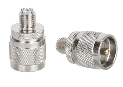 Adaptador coaxial RF UHF macho PL259 a mini UHF hembra pack 2 miniatura 1