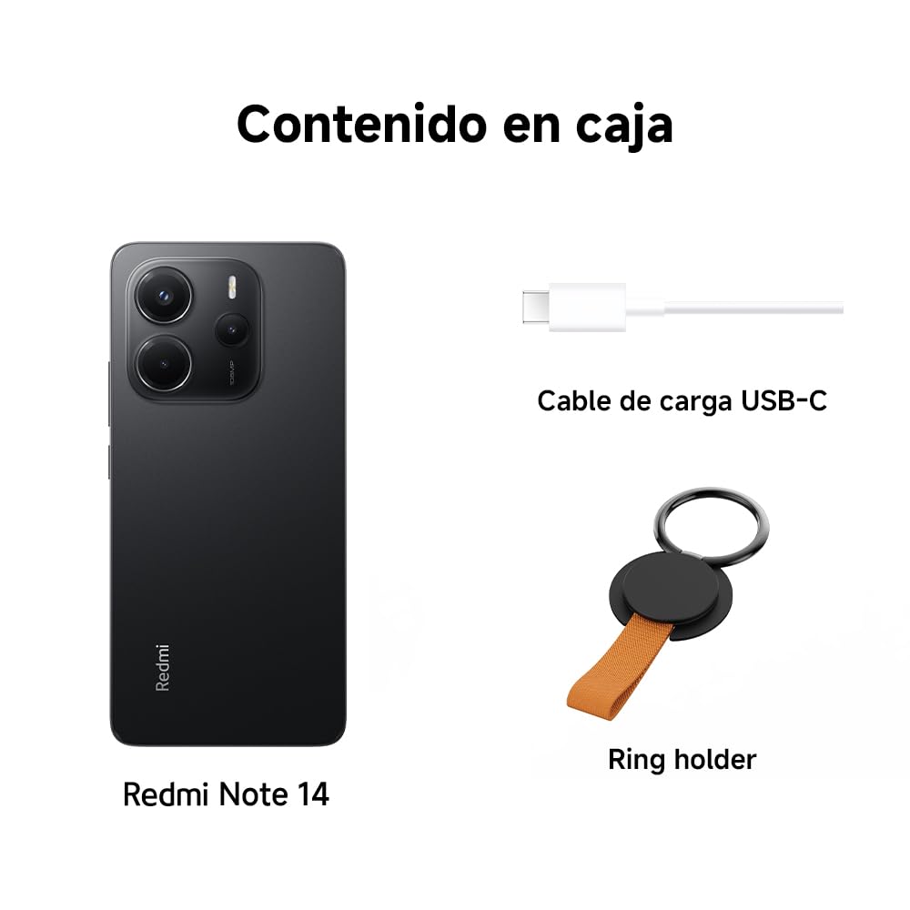XIAOMI Redmi Note 14 - Smartphone de 6+128GB, Pantalla de 6.67" AMOLED FHD+ 120Hz, MediaTek Helio G99-Ultra, cámara de 108MP, TurboCharge 33W, 5500 mAh, Cargador no Incluido, Negro (Versión ES) — view 4