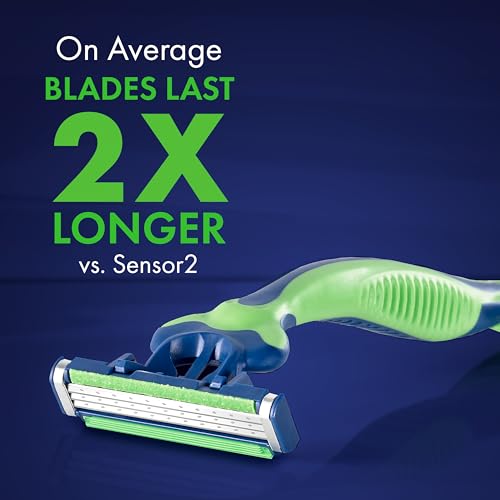 Gillette Sensor3 Sensitive Disposable Razors for Men, Enhanced Lubrastrip Glides Easily Over Your Skin, 8 Count (Pack of 2)