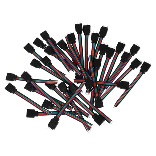 Conectores para tiras de luz LED RGB Mikikit de 4 pines y accesorios de instalación de ABS