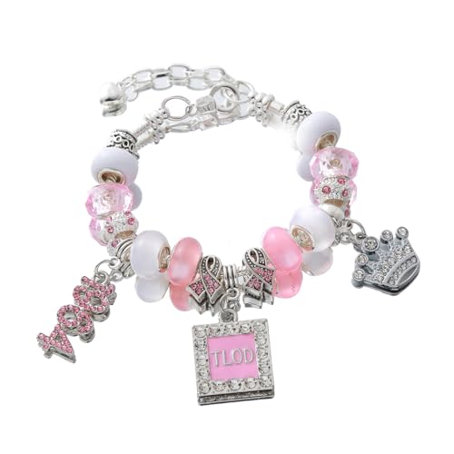 Pink Group Bling Crown 1964 TLOD Bracelets Top Lady Womenhood Organization Members Gifts Jewelry