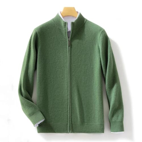 Men Thick Zipper Sweater Fall Winter Warm Sweaters Cardigan Crew Neck Cable Merino Wool Tops2