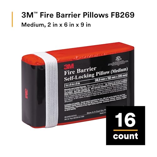 Image of 3M Fire Barrier Pillows FB269, Medium Size, Self-Contained, Intumescent, Re-enterable, Re-Useable, 2 in x 6 in x 9 in, Case of 16