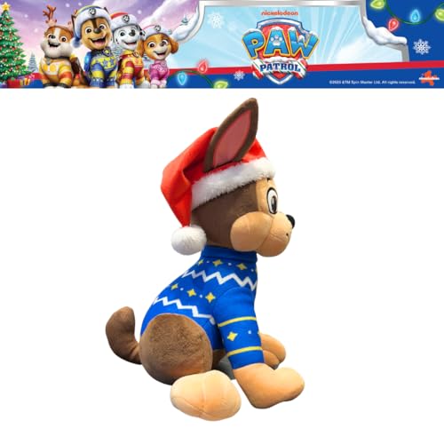 Image of Paw Patrol Chase Holiday Kids Bedding Super Soft Plush Cuddle Pillow Buddy, (Officially Licensed Product) By Franco