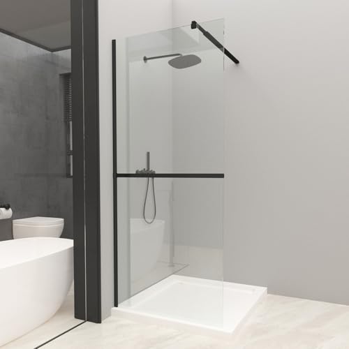 Paroi de douche italienne style industriel cadre noir T&K - 2