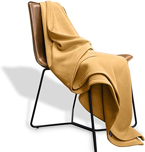 Image of Glacial Polar Fleece Blanket, Single (90 x90 inch Gold)