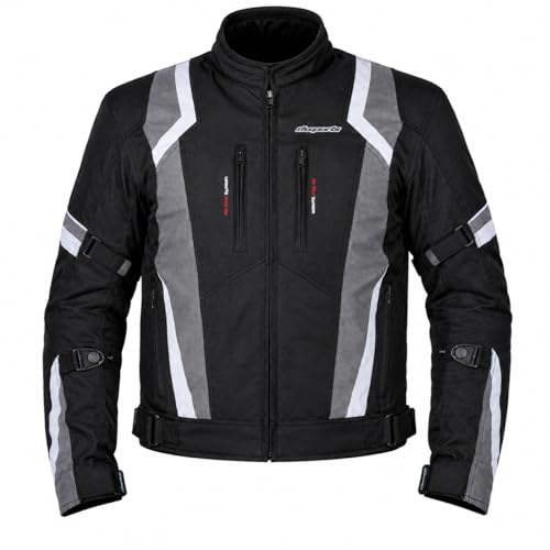 Image of RKsports 1637 MENS WATERPROOF TEXTILE MOTORBIKE MOTORCYCLE JACKET CE ARMOUR (2XL, GREY)