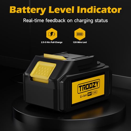 TROOZY 20V Lithium Battery Compatible with Makita Power Tools, 4.0Ah Rechargeable Batteries with Led Indicator, Portable Outdoor Power Equipment Accessories Replacement - Thumbnail 3