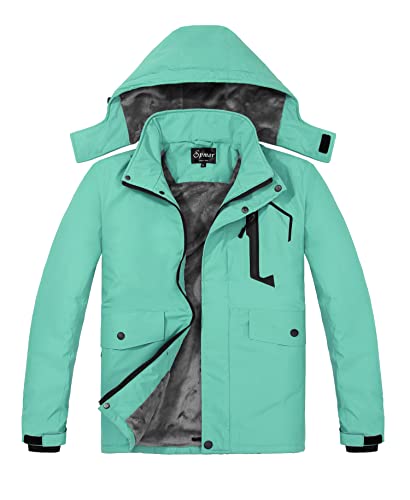 Image of Women's Waterproof Ski Jacket Mountain Rain Winter Coat Windproof Skin Hooded Jacket