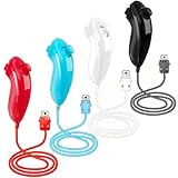 DTianSir 4PCS Wii Nunchuck Controllers WiiU Remote Joystick Compatible with Wii/Wii U Game...
