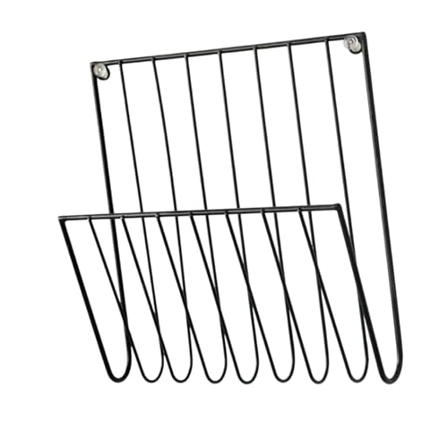 Bothyi Wall Mount File Holder Magazine Rack Iron Versatile Decorative Newspaper Holder Mail Organizer for Papers Documents Brochures, Black