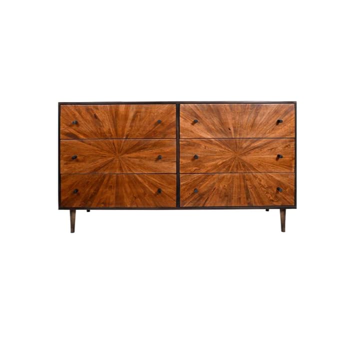 HOWZBOX Solid Mango Wood Chest of Drawers for Bedroom | Console Cabinet for Living Room | Drawer Cabinet for Home & Office | Dresser for Clothes with 6 Drawers | Honey Finish-image-24