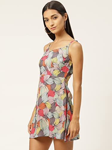 Image of IQRAAR Womens Rayon Printed Fit & Flared Dress