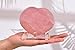 AMOYSTONE Rose Quartz Large Heart Stone Healing Crystals Natural Crystal Heart Reiki Gemstone Polished Heart Shaped Rocks with Plastic Rack 4"-4.3" Meditation Mom Her Mothers Day Crystal Gifts