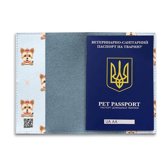 Tierpasshülle für Hunde | Yorkies Design | Veganer Leder-Veterinärpass-Halter | Niedliches Yorkshire Terrier Reiseaccessoire | Langlebig & Stilvoll