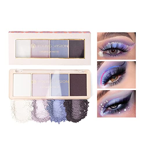 Uock Four-Color Eyeshadow Palette Highly Tinted Matte Pearlescent Eyeshadow Makeup Palette Long-Lasting Waterproofing (A) #TOP23