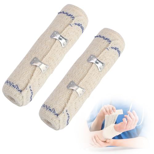 Kit de 2 Vendajes Elásticos de Algodón para Tratamientos Estéticos, Envolturas de Barro Frío y Caliente, Arcillas y Aceites, 15 cm x 4.5 m, Lavables y Reutilizables