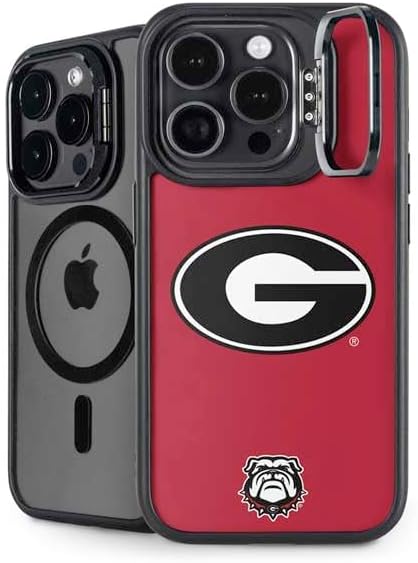 Skinit Kickstand Phone Case Compatible with iPhone 15 Pro - Officially Licensed University of Georgia Bulldogs Design