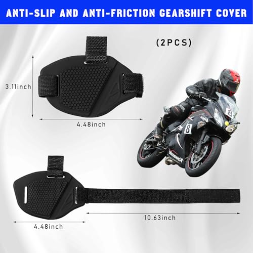 Sylvil 2 peças de almofada de câmbio para motocicleta, antiderrapante, capa de proteção para botas d