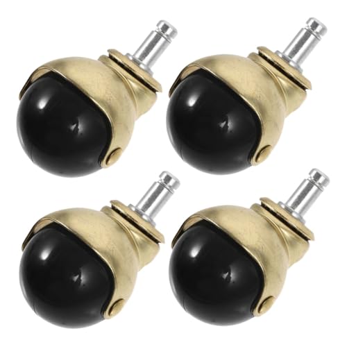 FRCOLOR 4個 ユニバーサル万向脚輪 ゴールド仕上げ 耐荷重静音キャスター オフィスチェア ソファ 理髪椅子対応 カーペット 硬木床保護用