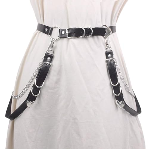 Women Heart Punk Leather Belts Hip Hop Rock goth Waist Belt Fashion Vintage ladies Boho Waist Belt for Dress