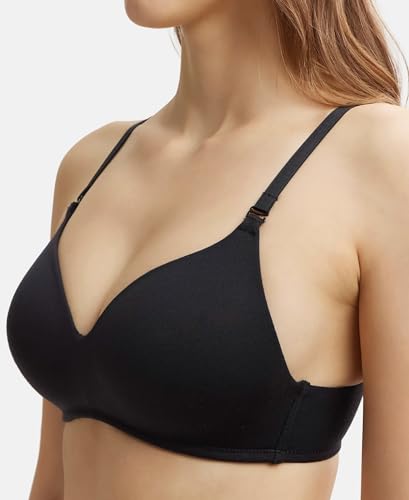 Image of Jockey JW11 Women Wirefree Padded Tencel Lyocell Elastane Stretch Full Coverage Multiway T-Shirt Bra with Adjustable Straps