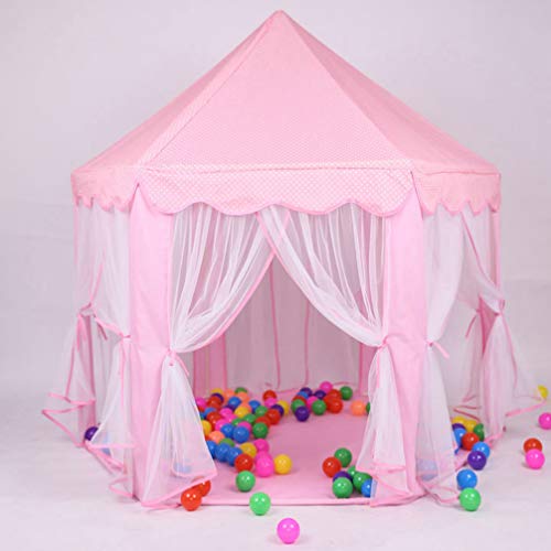 IMIKEYA Barraca infantil hexagonal grande para castelo da Yurt Kids Tent para diversão interna (Rosa