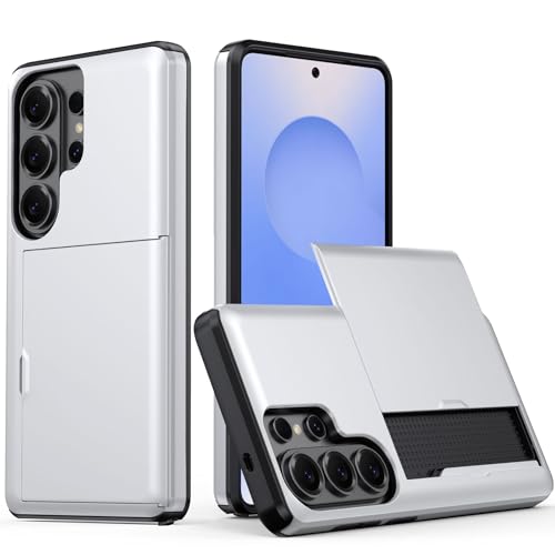 Coque Samsung S26 antichoc argentée idéale pour voyager léger avec ses cartes cachées