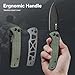 SENCUT Sachse Pocket Knife Folding Knife for EDC, Green Micarta Handle 9Cr18MoV Blade Foldable Knife with Clip, Button Lock Everyday Carry Knife for Men Women Indoor Outdoor Gift S21007-2