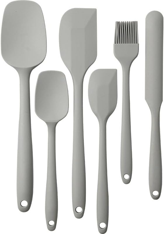 Baking Set Food Grade High Temperature Resistant Spatula Cream Brush Silicone Scraper 6 Piece