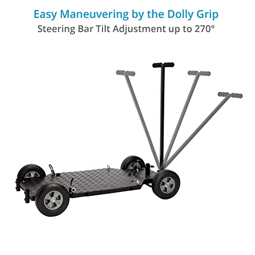 Proaim Quad Plus Professional Doorway Dolly, Bazooka, Push Bar (270° Tiltable) & 100Mm Bowl Riser. Telescopic Rear Wheels, For Cinema Video Film, Tripod, Jib Crane. 200Kg/440Lb Payload (P-Quad-Pl) #TOP3