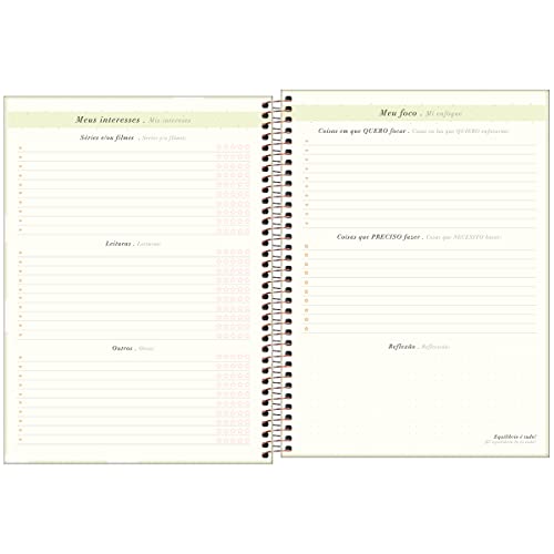 Planner Espiral 20 x 27,5 cm Soho 90 G 2023 - Listras Rosas - Tilibra, 622893