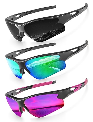 Image of KALIYADI Sports Sunglasses for Men, Polarized Sun Glasses for Men Women Youth Baseball Softball with UV Protection