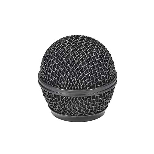 uxcell Black Microphone Ball Head Mesh Grill Metal Windscreen with Inner Foam Filter