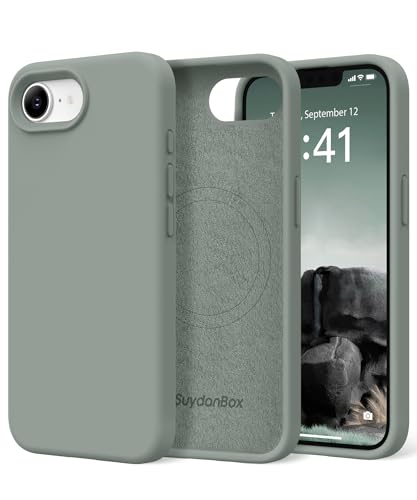 Image of Magnetic for iPhone 17e /iPhone 16e Case, Compatible with MagSafe, [Soft Anti-Scratch Microfiber Lining] Slim Silicone Shockproof Protective Phone Case for iPhone 17e /16e 6.1 inch, Calke Green