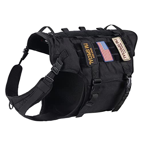 CBBPET Tactical Dog Harness No Pull,Reflective Military Dog Harness,Tactical Dog Vest with Molle & Sturdy Handle, Front… - Image 3